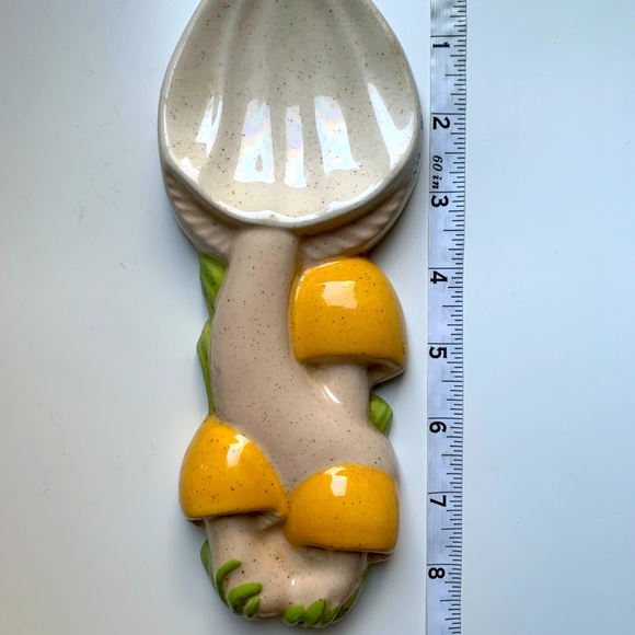 Vintage Arnel’s Ceramic Mushroom Spoon Rest / 1980s / Retro kitchen / Wall art - Picture 12 of 14